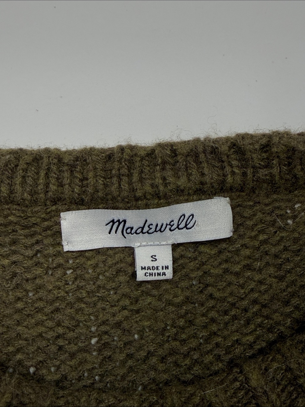 Madewell Olive Green Sleeveless Sweater Tank Merino Wool Alpaca Blend Size Small - Picture 2 of 9